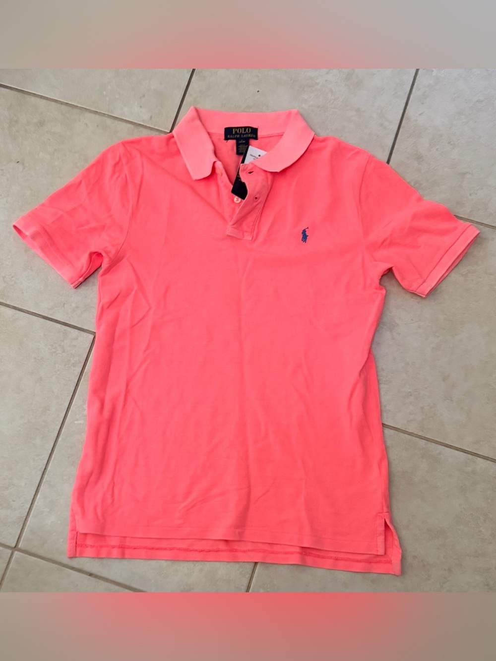 Polo by Ralph Lauren Coral Pink Polo Shirt with Navy Pony